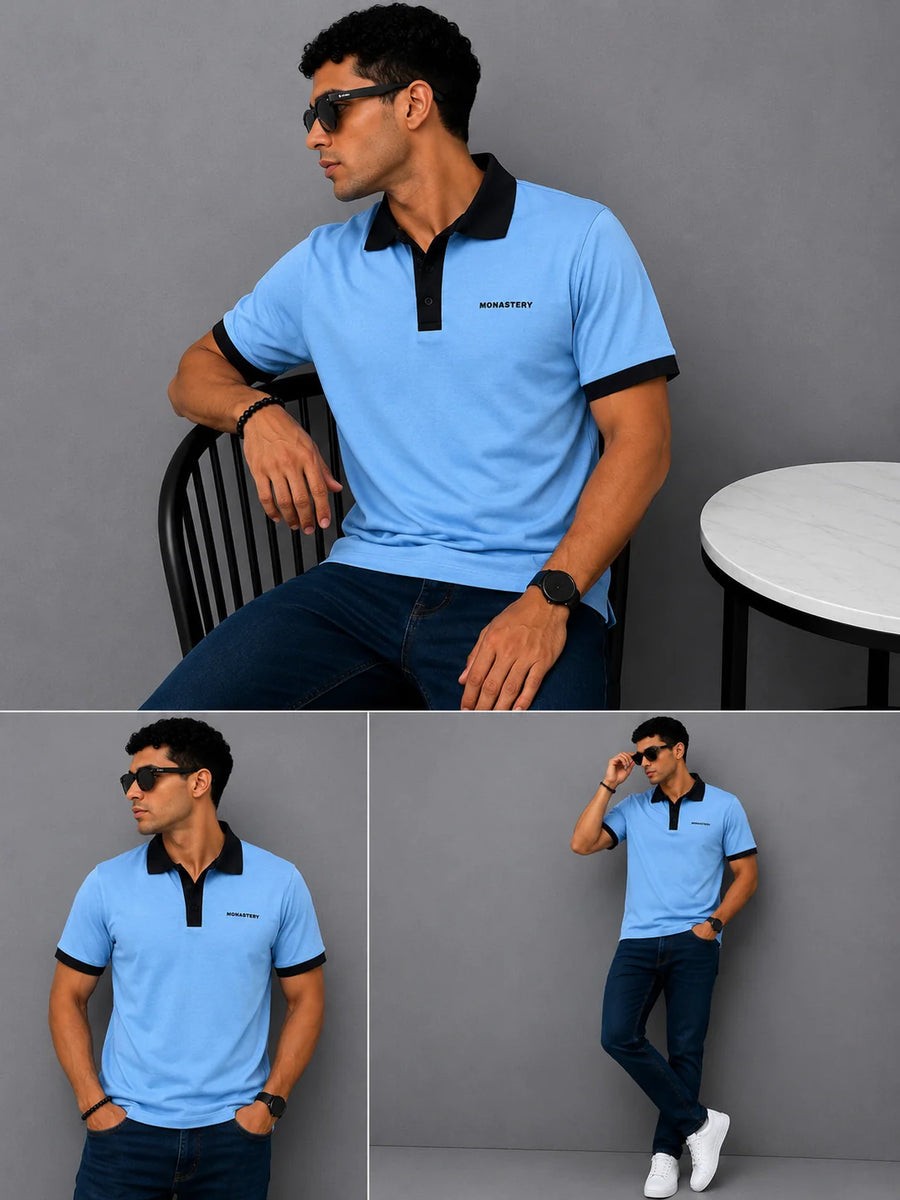 Polo referencia 30060, color Celeste, talla M