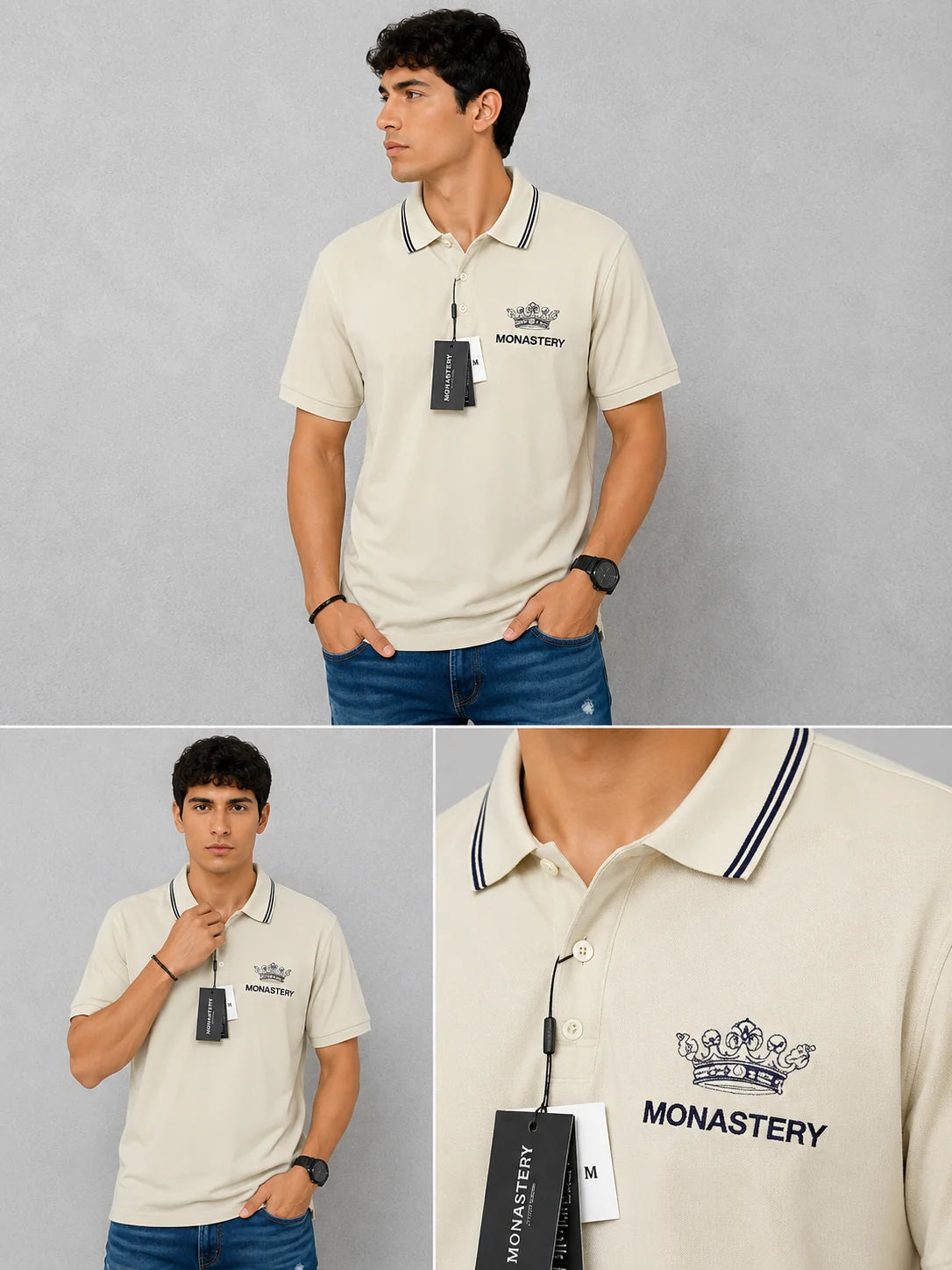 Polo referencia 30084, color Beige, talla M