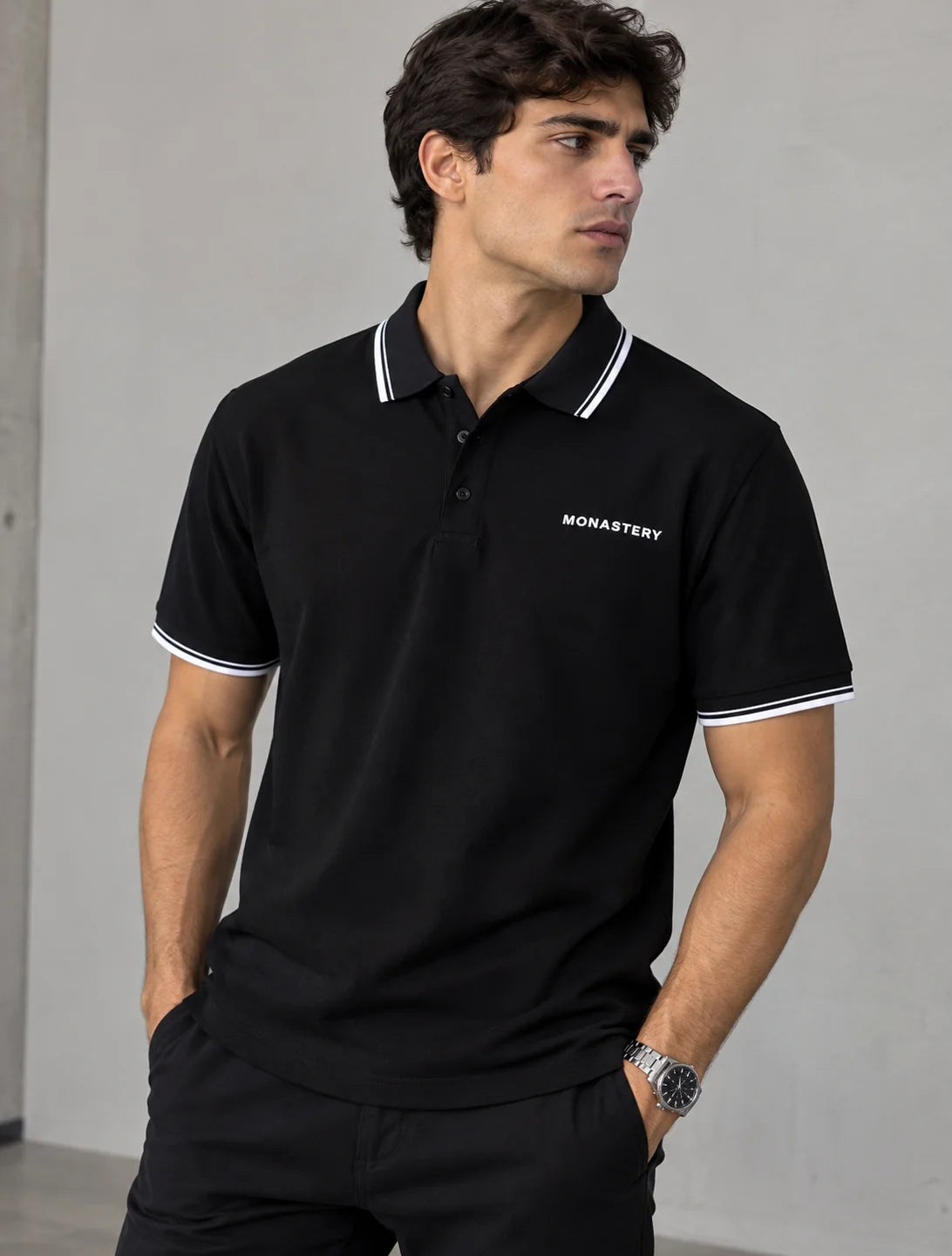 Polo referencia 30108, color Negro, talla XL