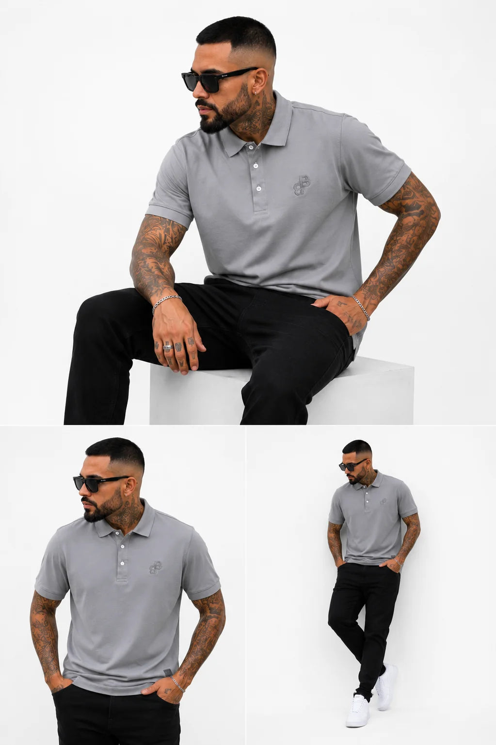 Polo referencia 30112, color Gris claro, talla L