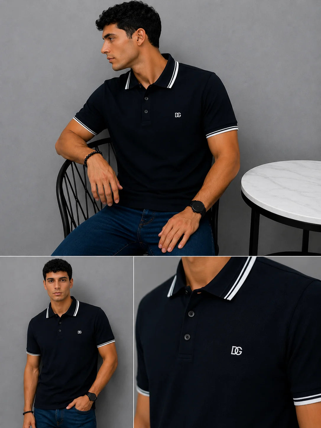 Polo referencia 30113, color Negro, talla XXL
