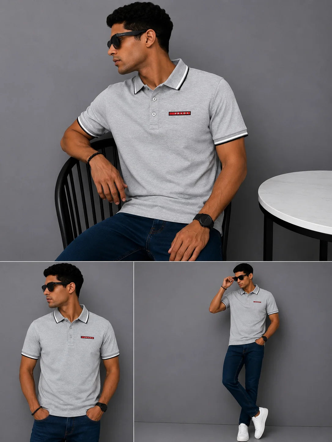 Polo referencia 30122, color Gris claro, talla XL