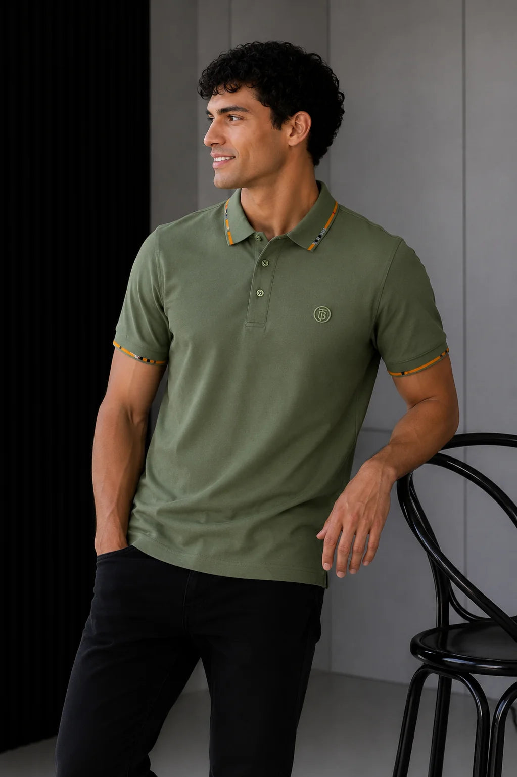 Polo referencia 30170, color Verde musgo, talla XXL