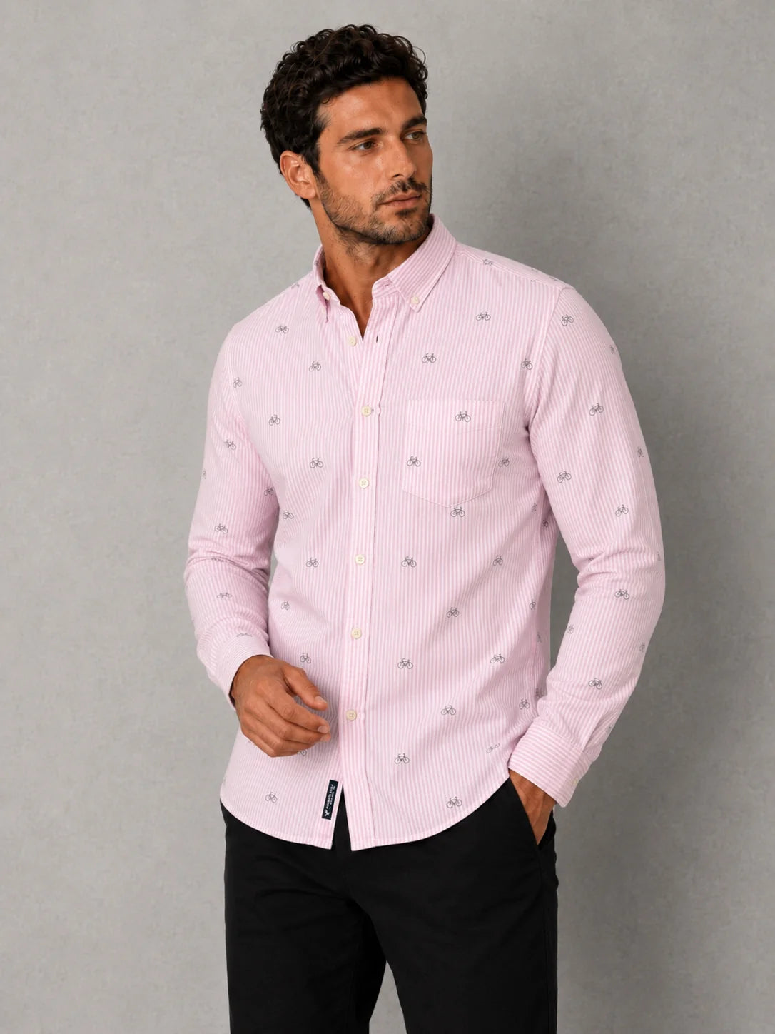 Camisa manga larga 40026 - Rosado claro - talla S