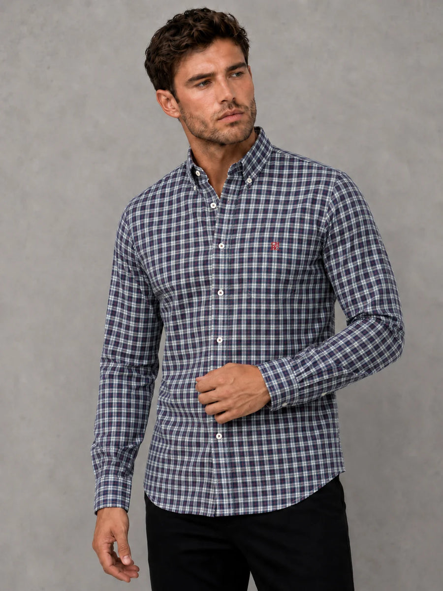 Camisa manga larga 40028 - Azul grisaceo - talla S
