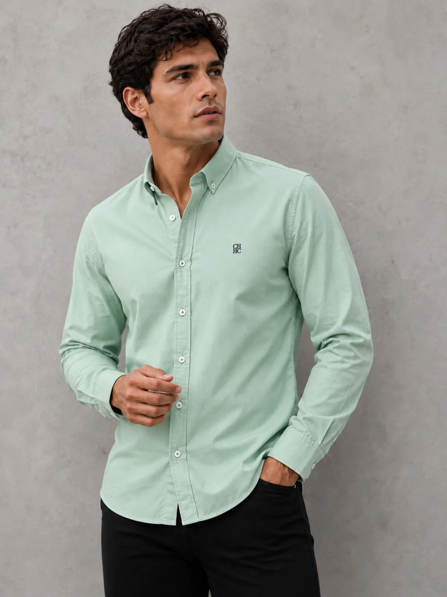 Camisa manga larga 40029 - Verde menta - talla S