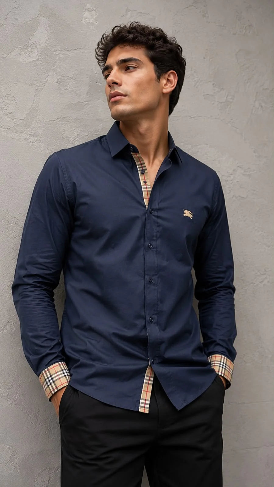Camisa manga larga 40033 - Azul turqui - talla L