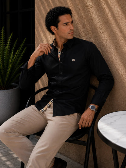 Camisa manga larga 40033 - Negro - talla XL