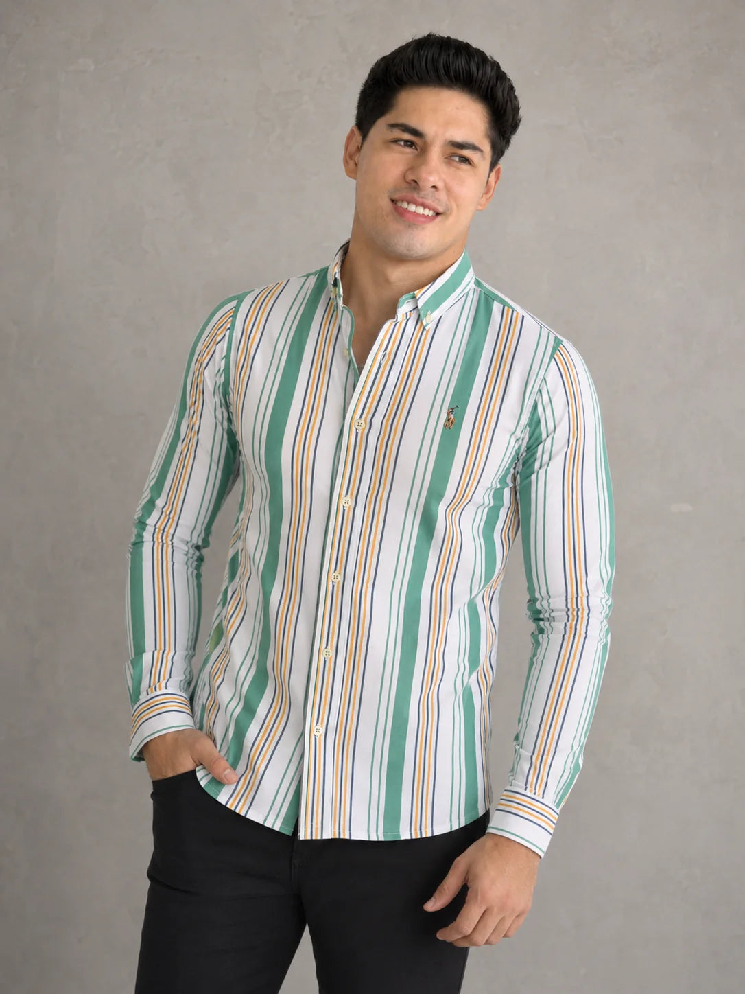 Camisa manga larga 40035 - Verde menta - talla S