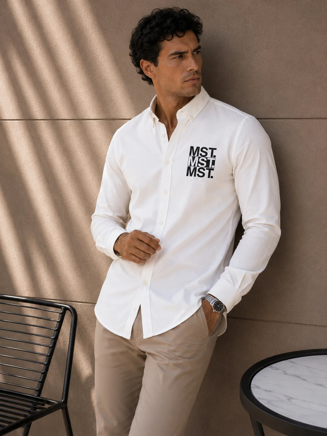 Camisa manga larga 40039 - Blanco - talla S