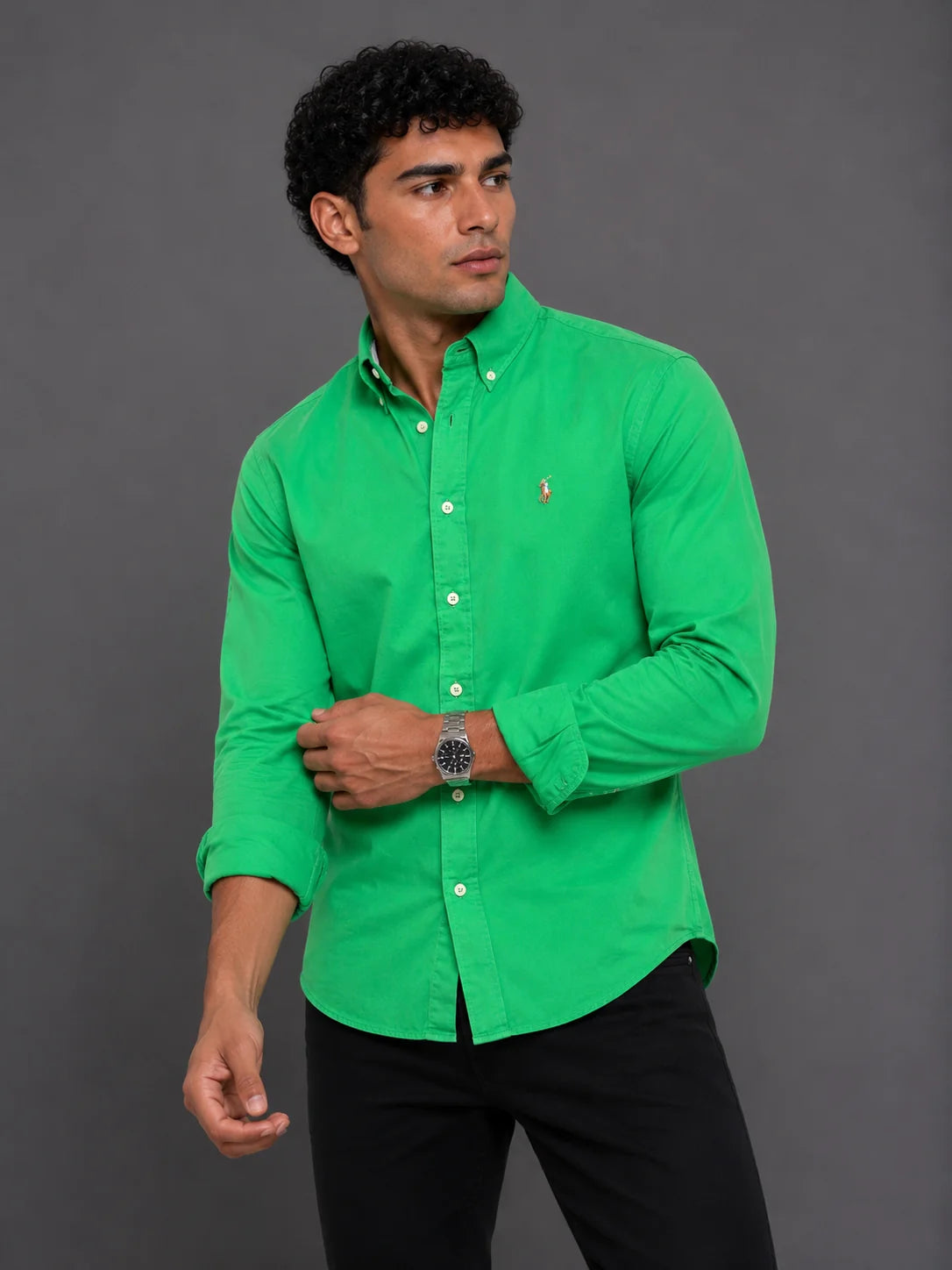 Camisa manga larga 40040 - Verde manzana - talla M