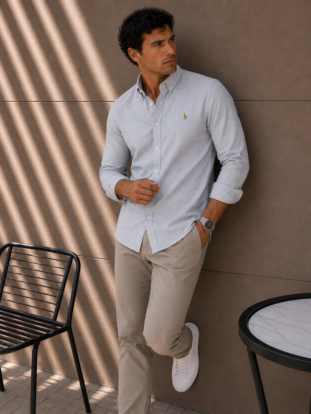 Camisa manga larga 40040 - Gris claro - talla L