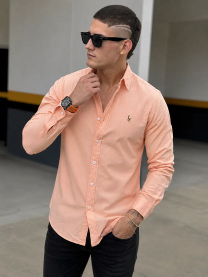 Camisa manga larga 40040 - Salmon - talla XL