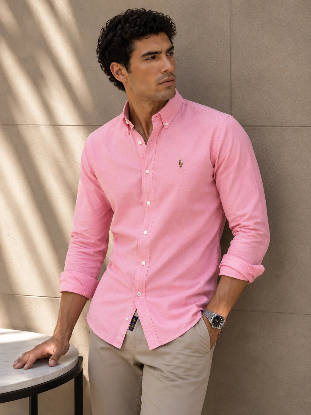 Camisa manga larga 40040 - Palo rosa - talla XL