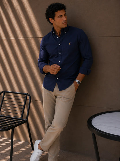 Camisa manga larga 40040 - Azul turqui - talla XXL