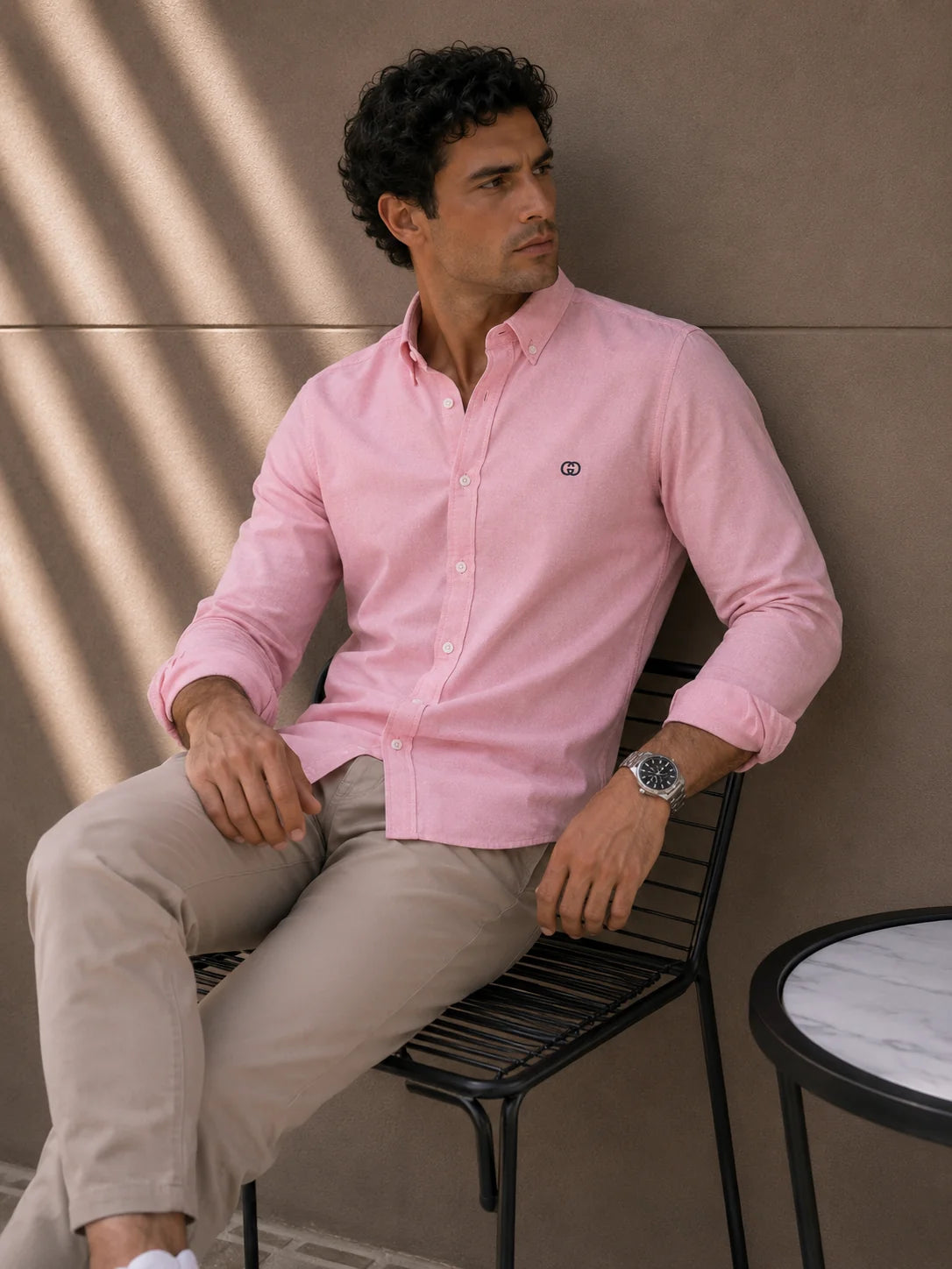 Camisa manga larga 40049 - Palo rosa - talla L