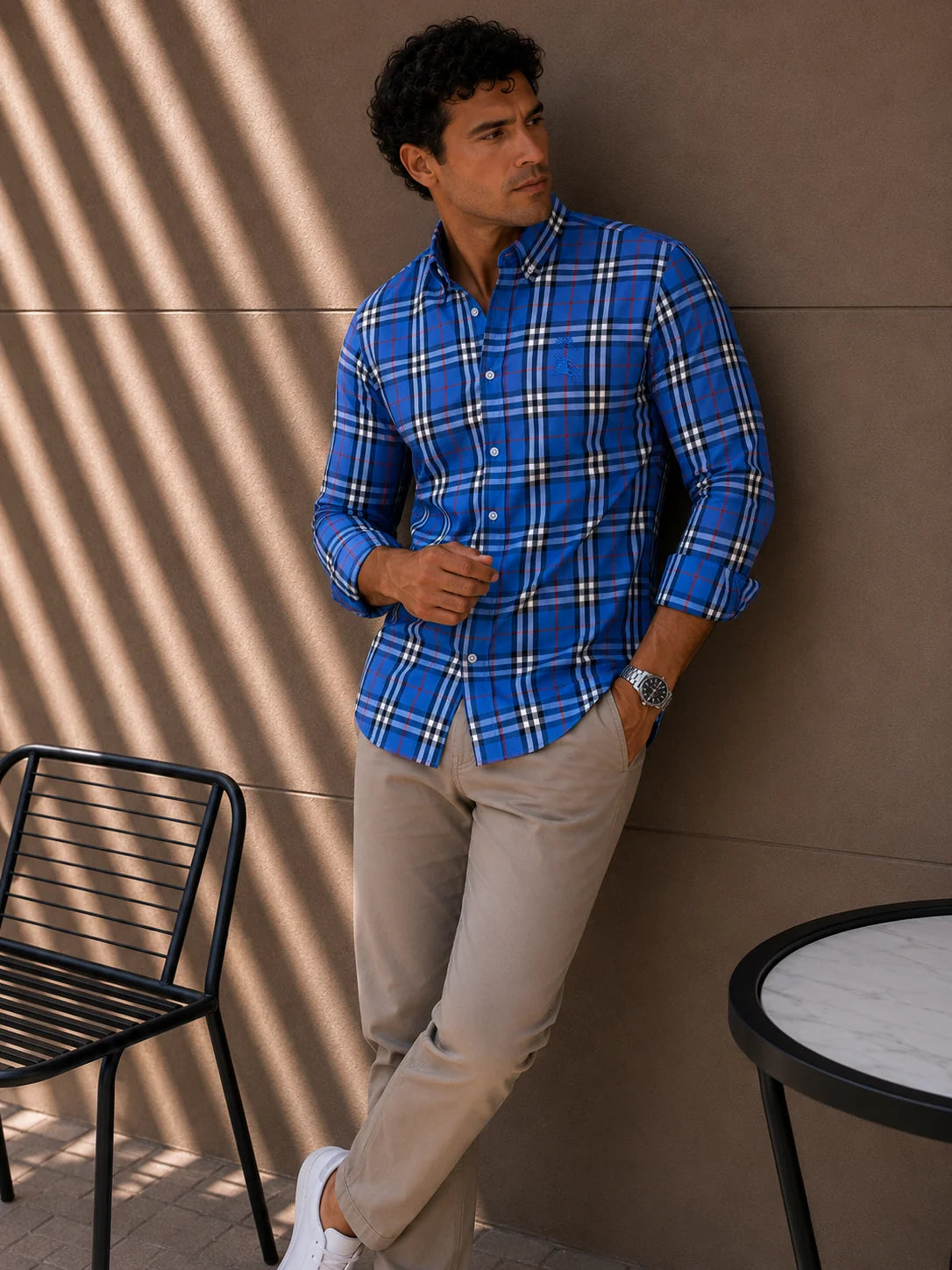Camisa manga larga 40062 - Azul rey - talla XXL