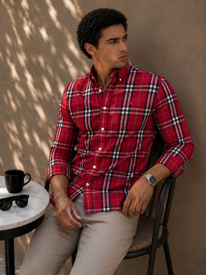 Camisa manga larga 40063 - Rojo - talla XL