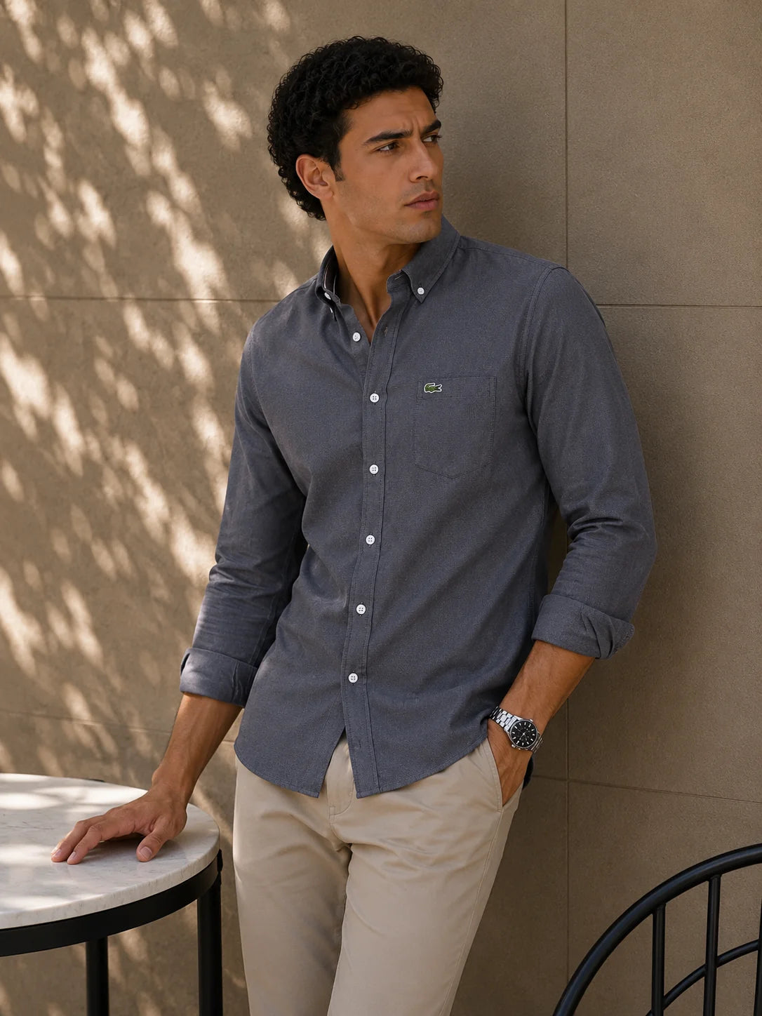 Camisa manga larga 40068 - Gris oscuro - talla M