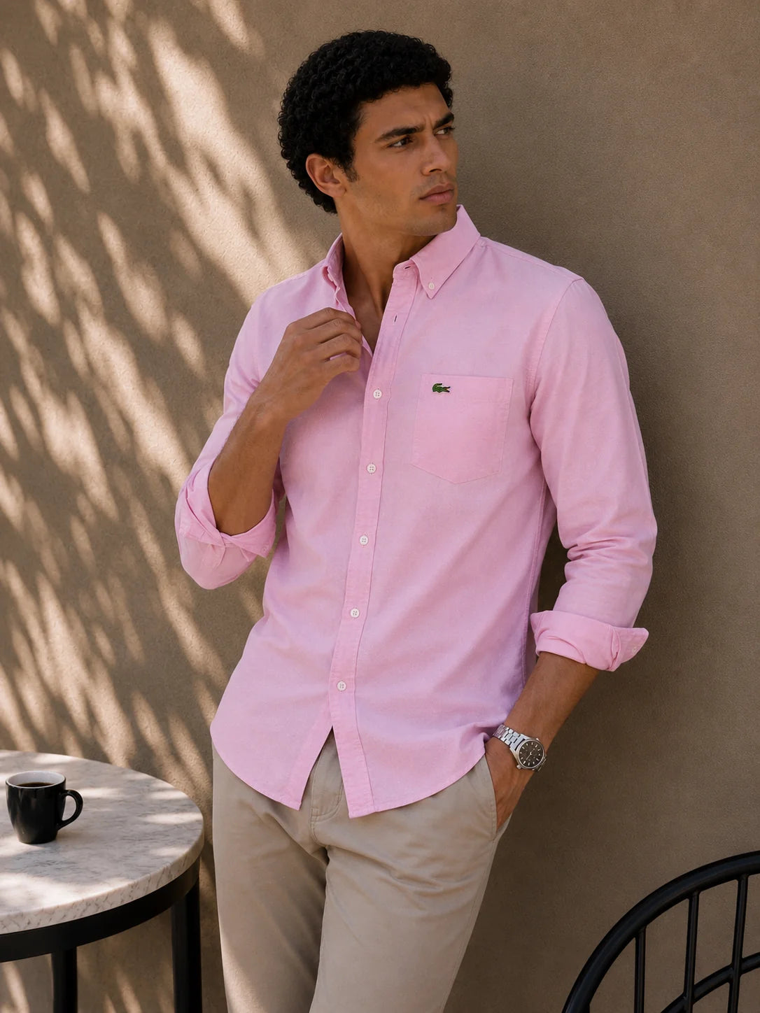Camisa manga larga 40068 - Palo rosa - talla XL