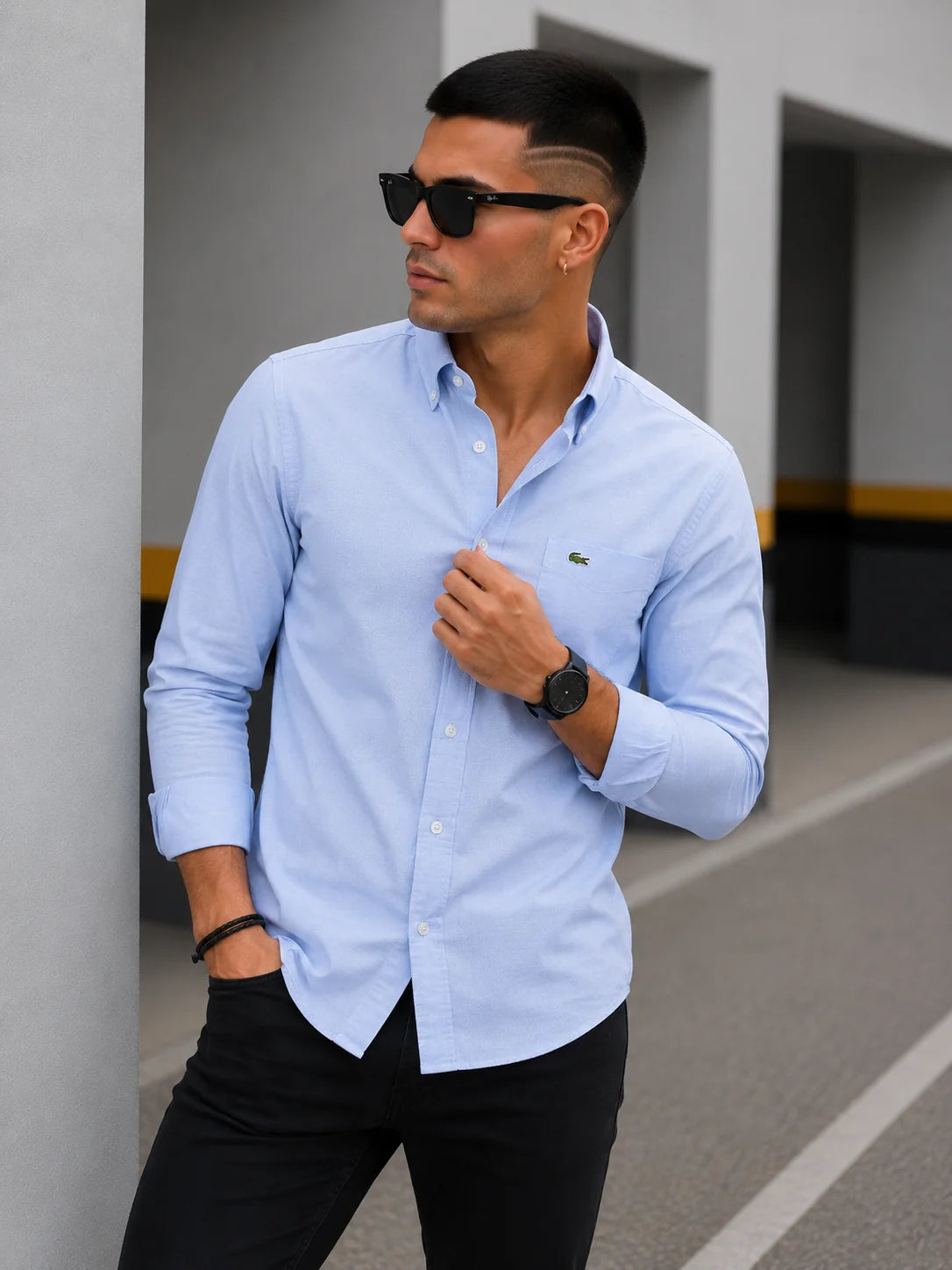 Camisa manga larga 40068 - Celeste - talla XL