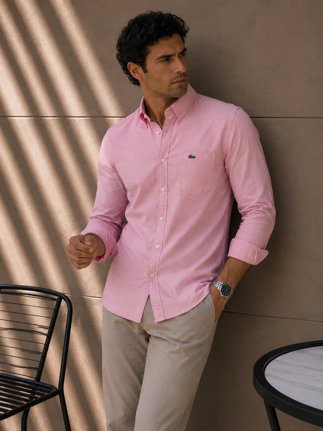 Camisa manga larga 40068 - Rosado claro - talla XXL