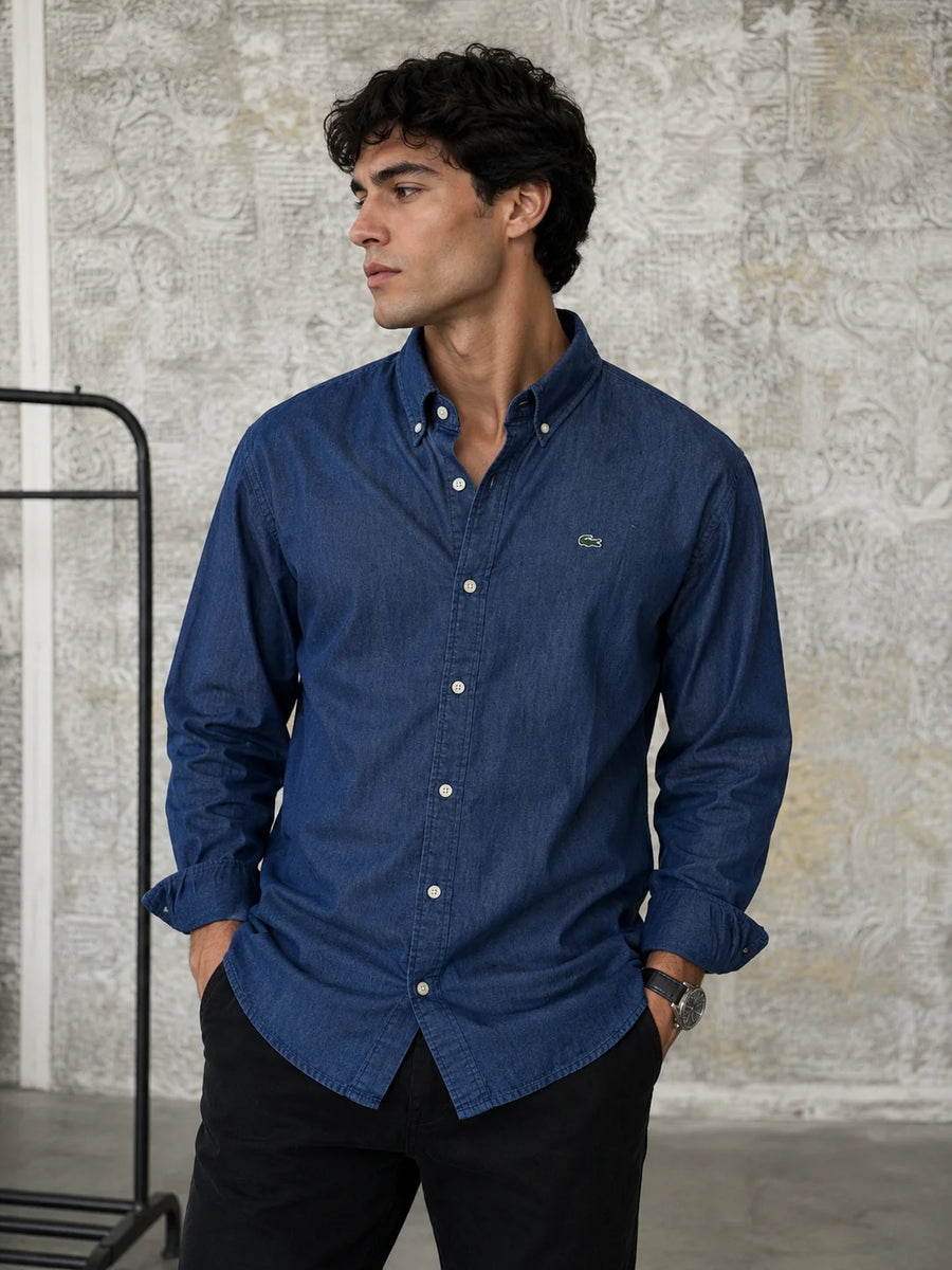 Camisa manga larga 40077 - Indigo - talla XXL
