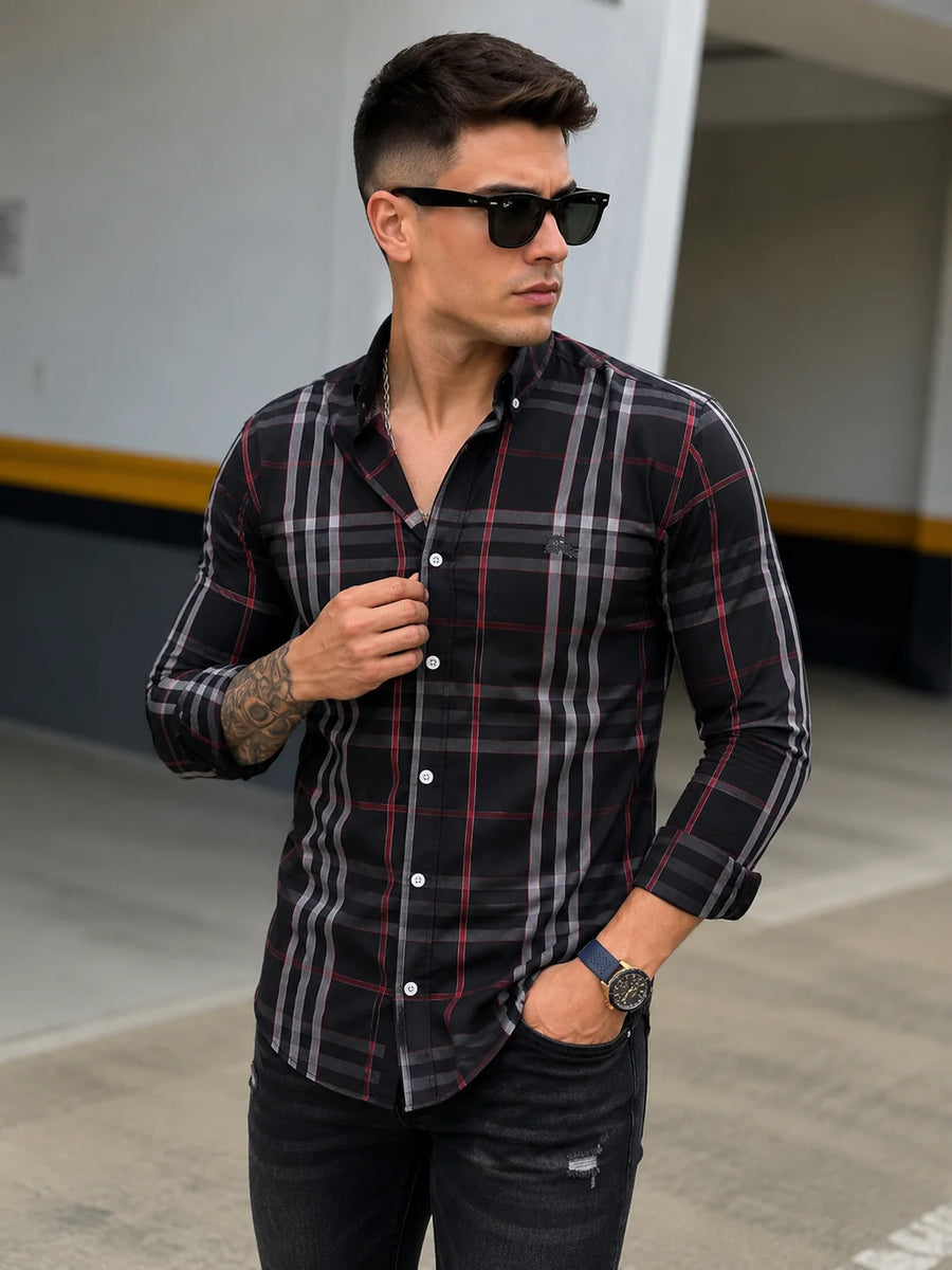 Camisa manga larga 40082 - Negro - talla L