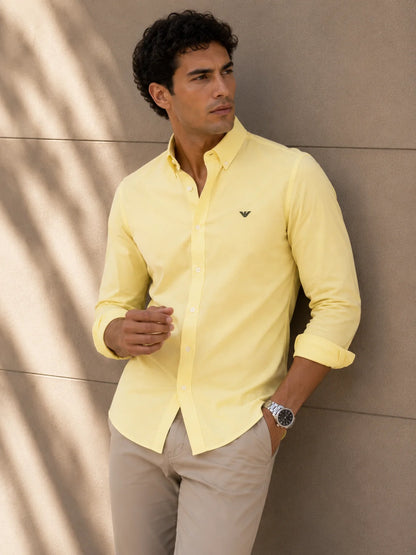 Camisa manga larga 40091 - Amarillo claro - talla XXL
