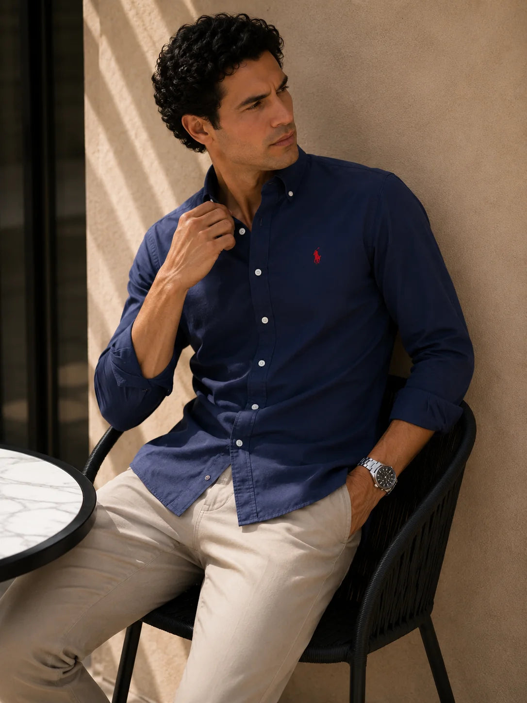 Camisa manga larga 40094 - Azul turqui - talla XL