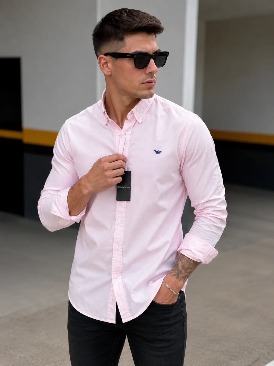Camisa manga larga 40096 - Rosado claro - talla XL