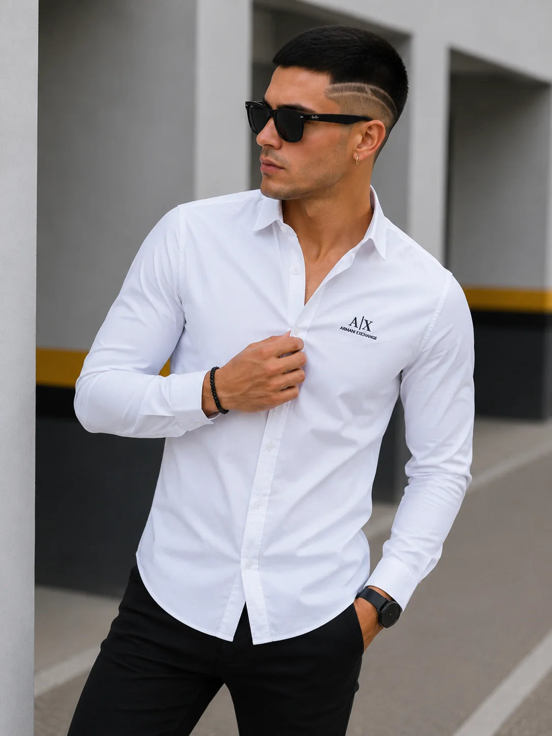 Camisa manga larga 40097 - Blanco - talla XXL