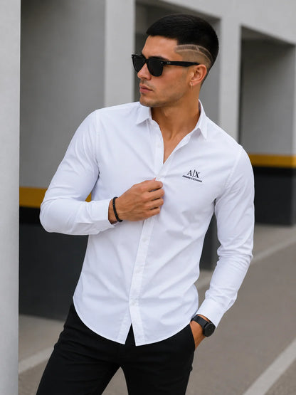 Camisa manga larga 40097 - Blanco - talla XXL
