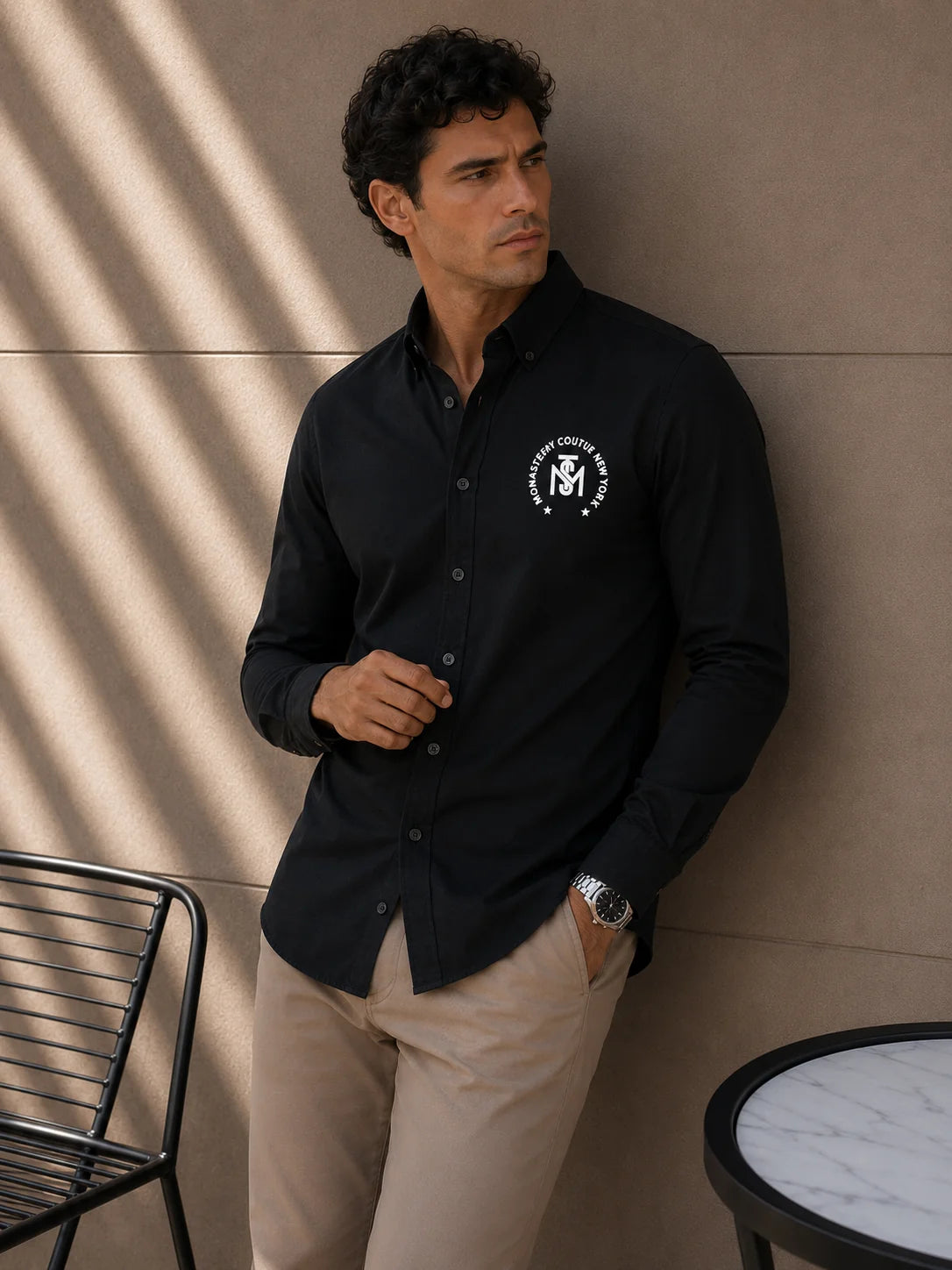 Camisa manga larga 40104 - Negro - talla XL