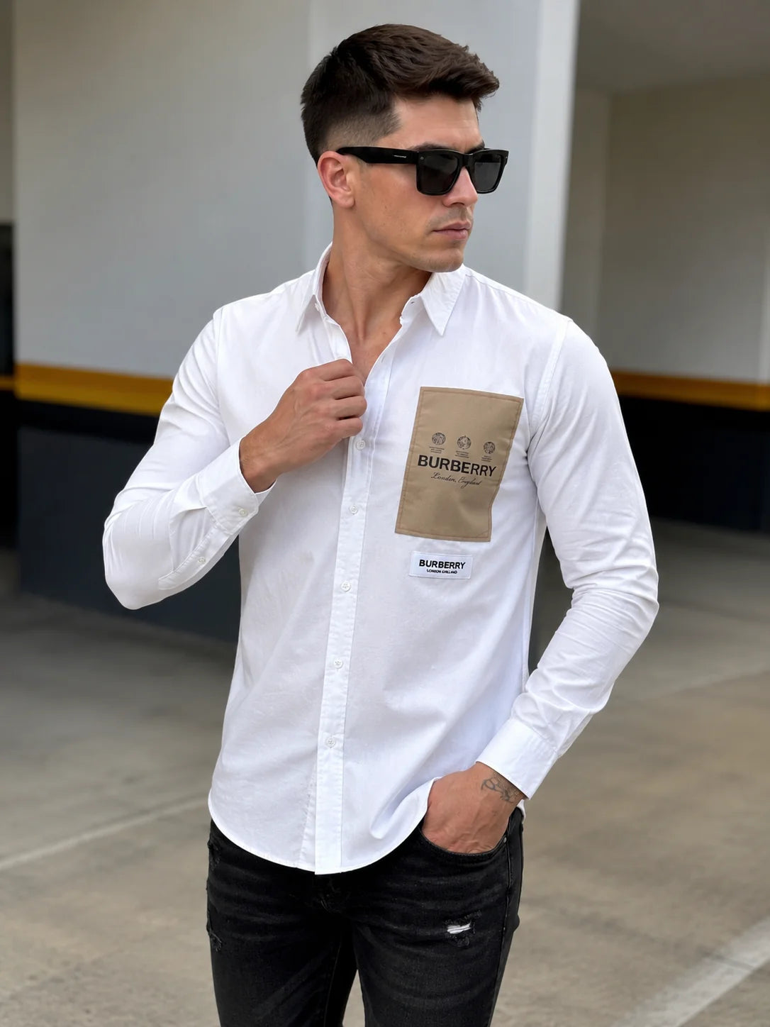 Camisa manga larga 40107 - Blanco - talla XL