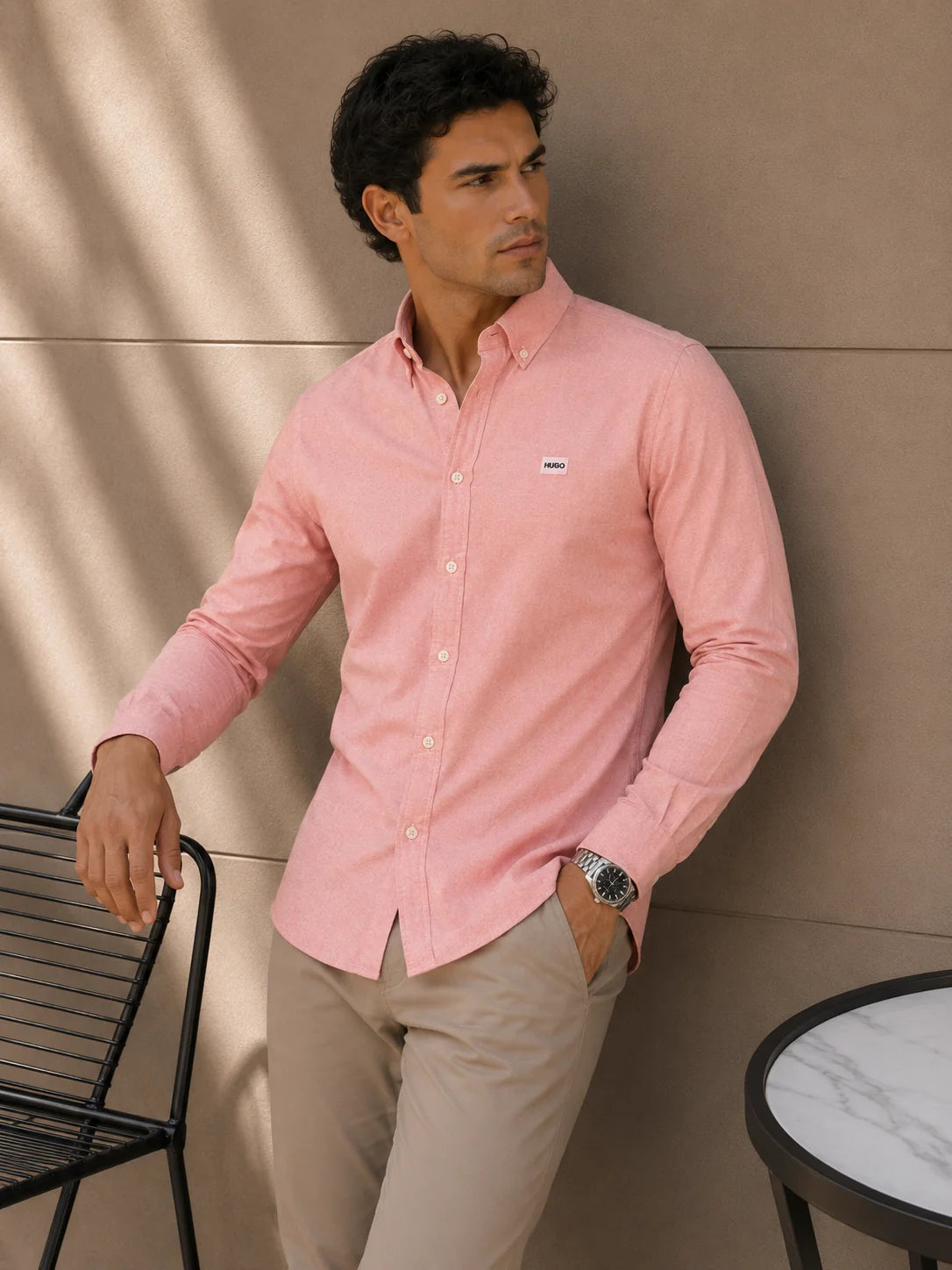 Camisa manga larga 40109 - Palo rosa - talla XL