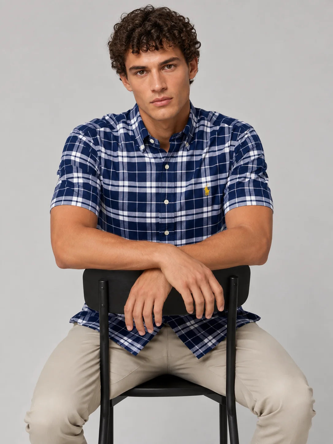 Camisa manga corta 45008 - Azul oscuro - talla S