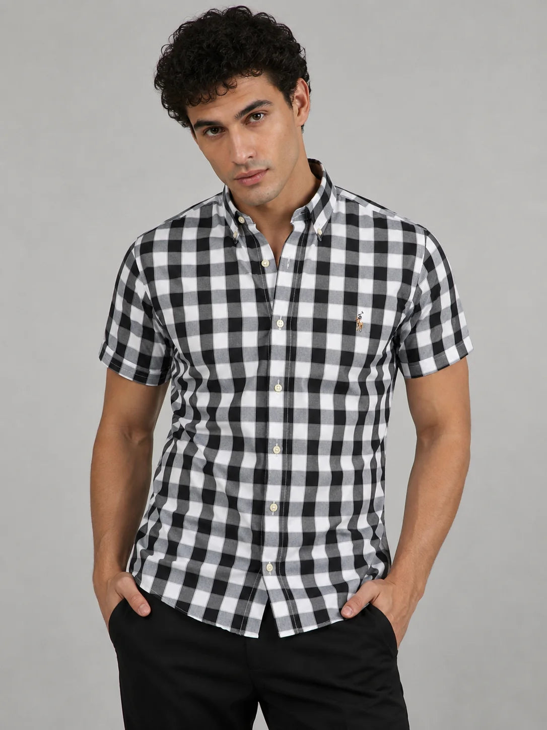 Camisa manga corta 45009 - Negro - talla S