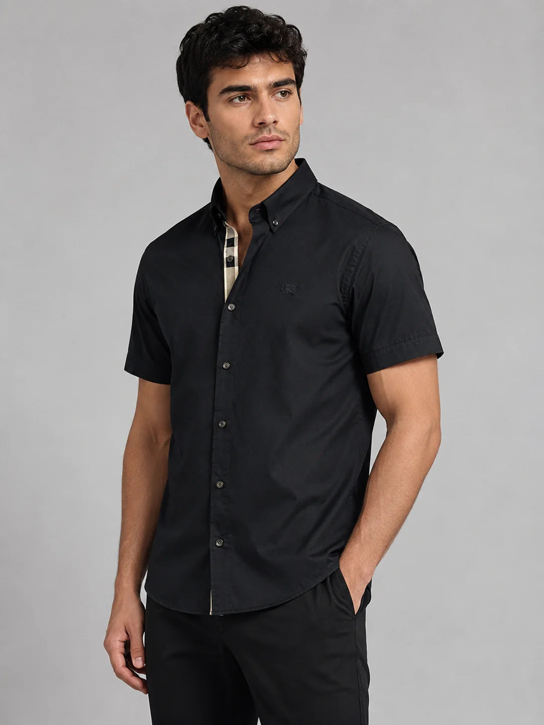 Camisa manga corta 45016 - Negro - talla XXL