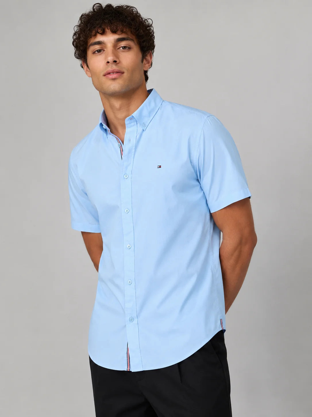 Camisa manga corta 45017 - Celeste - talla XXL