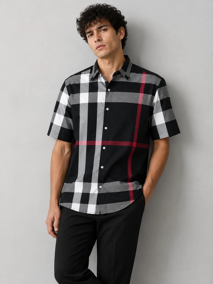 Camisa manga corta 45022 - Negro - talla M
