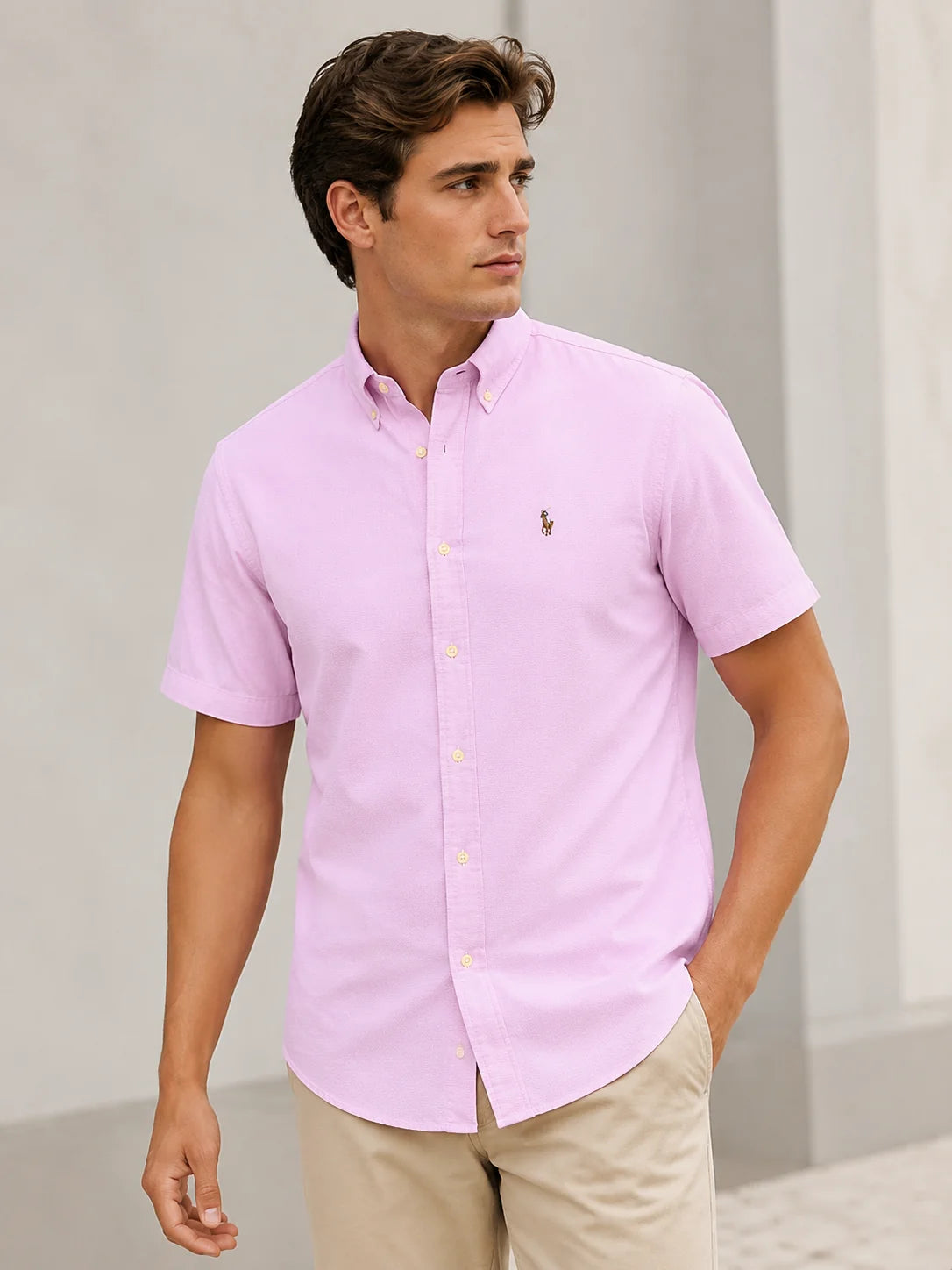 Camisa manga corta 45023 - Rosado claro - talla XL